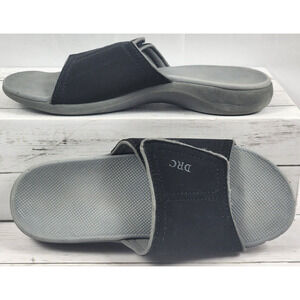 DRC Comfort 'Kelly' Hook & Loop Slip On Dark Navy Blue/Gray Flip Flop, Wm Size 9